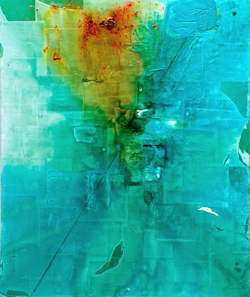 Brenna Youngblood, The Benevolent and The Malevolent, 2014. Mixed media on canvas, 72 x 60 in. Image via pomona.edu. Courtesy the artist and Honor Fraser Gallery, Los Angeles 