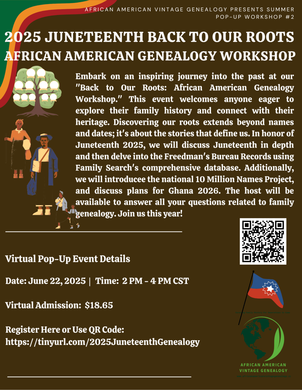 ART Genealogy | “Back to Our Roots: Celebrating Juneteenth with a Virtual Pop-Up African American Genealogy Workshop on June 22, 2025”